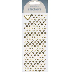 Panduro Hobby Klistermärken puffy stickers 163 glänsande guldhjärtan – 162 små och 1 stort
