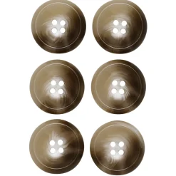 Panduro Hobby Knappar av färgtonad benimitation, 6 st. Ø20 mm