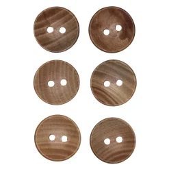 Panduro Hobby Knappar av trä, 6 st. Ø15 mm | Knappar