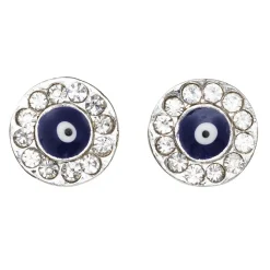 Panduro Hobby Knappar med öga och gnistrande strass silverfärgade 2 st Ø12 mm | Knappar