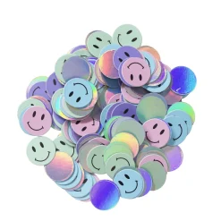 Panduro Hobby Konfetti iriserande smileys i färgmix Ø15 mm, 15 gram, 250 g/m² papper | Övrigt
