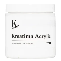 Kreatima Acrylic akrylfärg 250 ml – Titanium White PW 6 | Akrylfärger
