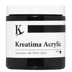 Kreatima Acrylic akrylfärg 250 ml – Carbon Black PBk 7 PR 101 | Akrylfärger
