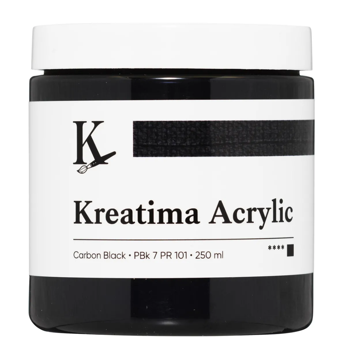 Kreatima Acrylic akrylfärg 250 ml – Carbon Black PBk 7 PR 101 | Akrylfärger