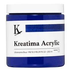 Kreatima Acrylic akrylfärg 250 ml – Ultramarine Blue PB 15:3 PB 29 PV 23 | Akrylfärger