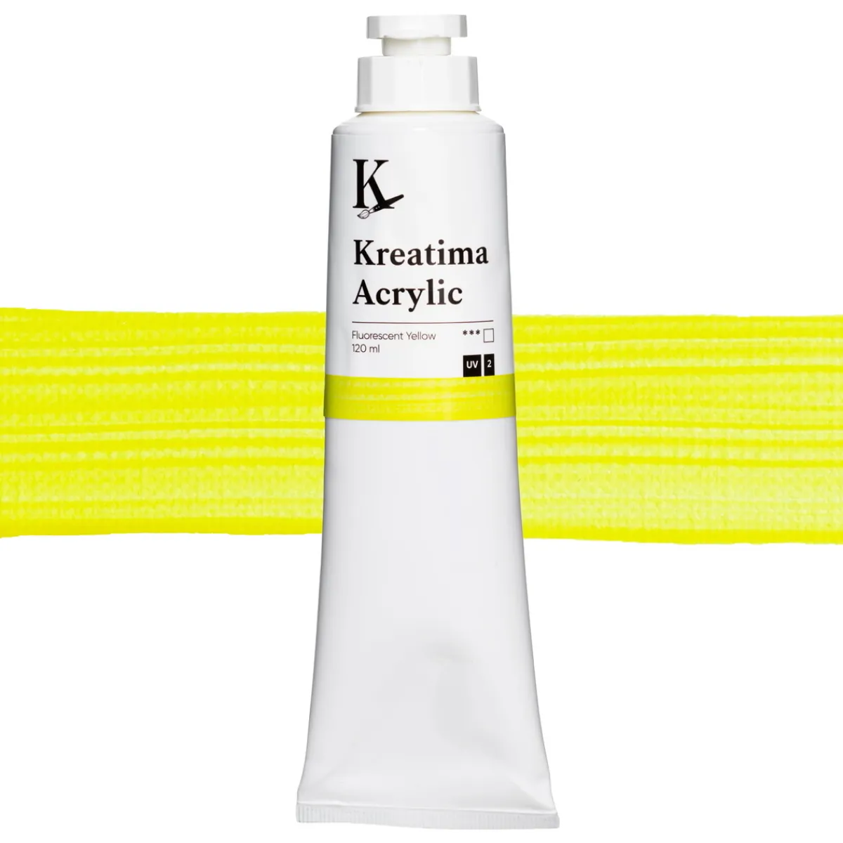 Kreatima Acrylic akrylfärg 120 ml – Fluorescent Yellow | Akrylfärger