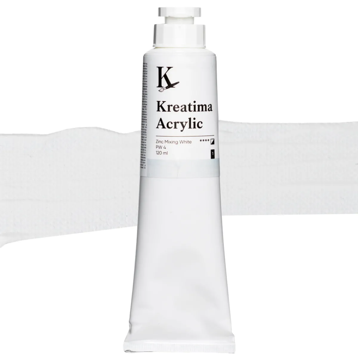 Kreatima Acrylic akrylfärg 120 ml – Zinc Mixing White PW 4 | Akrylfärger