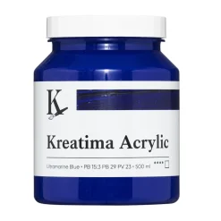 Kreatima Acrylic akrylfärg 500 ml – Ultramarine Blue PB 15:3 PB 29 PV 23 | Akrylfärger