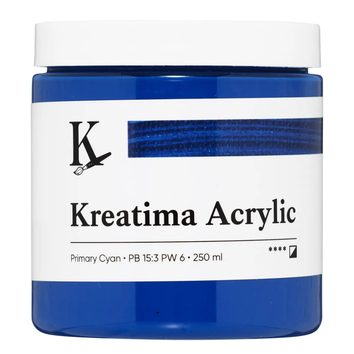 Kreatima Acrylic akrylfärg 250 ml – Primary Cyan PB 15:3 PW 6 | Akrylfärger
