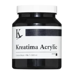 Kreatima Acrylic akrylfärg 500 ml – Carbon Black PBk 7 PR 101