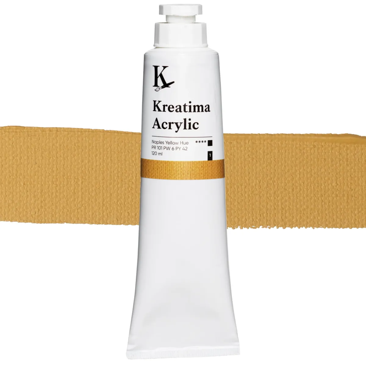 Kreatima Acrylic akrylfärg 120 ml – Naples Yellow Hue PR 101 PW 6 PY 42 | Akrylfärger