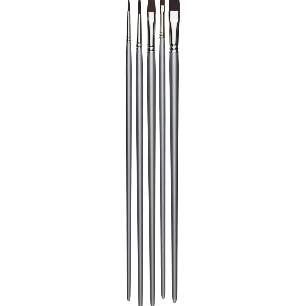 Kreatima Acrylic Set med 5 penslar för akrylfärg – Flat 4, 12, Round 6, 12, Oval 10