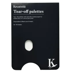 Kreatima avrivningspalett A4 (210×297 mm), 50 ytbelagda ark för olje-, akvarell- och akrylfärg | Paletter & Förvaring