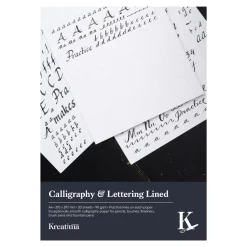 Kreatima Calligraphy & Lettering linjerat kalligrafiblock, A4 (210×297 mm), 20 ark, 100 g/m² | Block