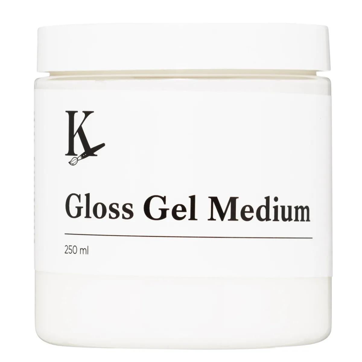 Kreatima Gloss Gel Medium, blankt gelbaserat medium för akrylfärg, 250 ml