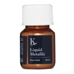 Kreatima Liquid Metallic 30 ml, vattenbaserad metallicfärg – Rose gold | Hobbyfärger