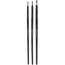 Kreatima pensel Studio Round 3-pack, #8, 10, 12 – syntetpenslar, runt borst | Konstnärspenslar Akryl