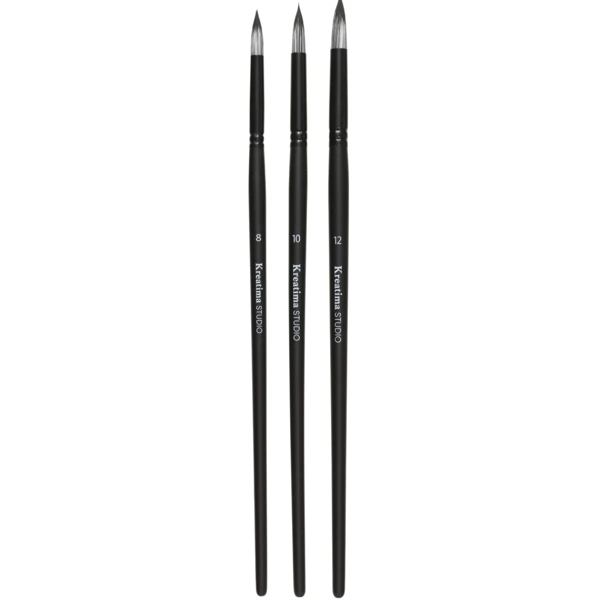 Kreatima pensel Studio Round 3-pack, #8, 10, 12 – syntetpenslar, runt borst | Konstnärspenslar Akryl