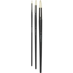 Kreatima pensel Studio Round 3-pack, #4, 8, 12 – svinborstpenslar med runt borst