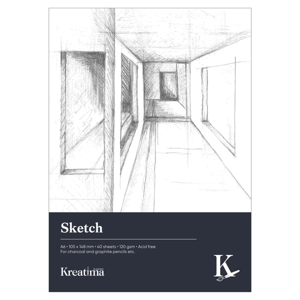 Kreatima Sketch skissblock A6 – 105×148 mm, 40 ark, 120g/m² | Block