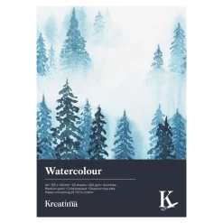 Kreatima Watercolour akvarellblock A6 (105×148 mm), 20 ark, 260 g/m² | Akvarellblock