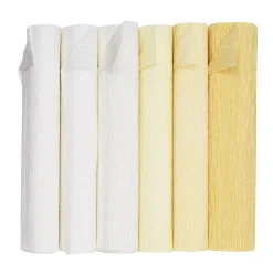 Panduro Hobby Kräppapper Ivory dreams, 6 rullar à 25×250 cm i ljusa färger | Crepepapper