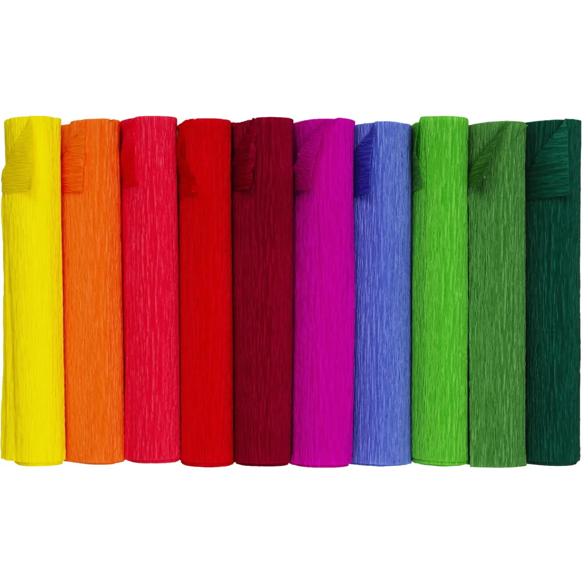 Panduro Hobby Kräppapper Vibrant joy, 10 rullar à 25×250 cm i starka färger