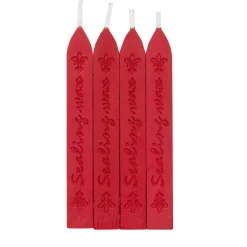 Panduro Hobby Lackstänger julröd 4-pack, lackstång till sigillvax / sigillack. Längd 9 cm | Lackstänger