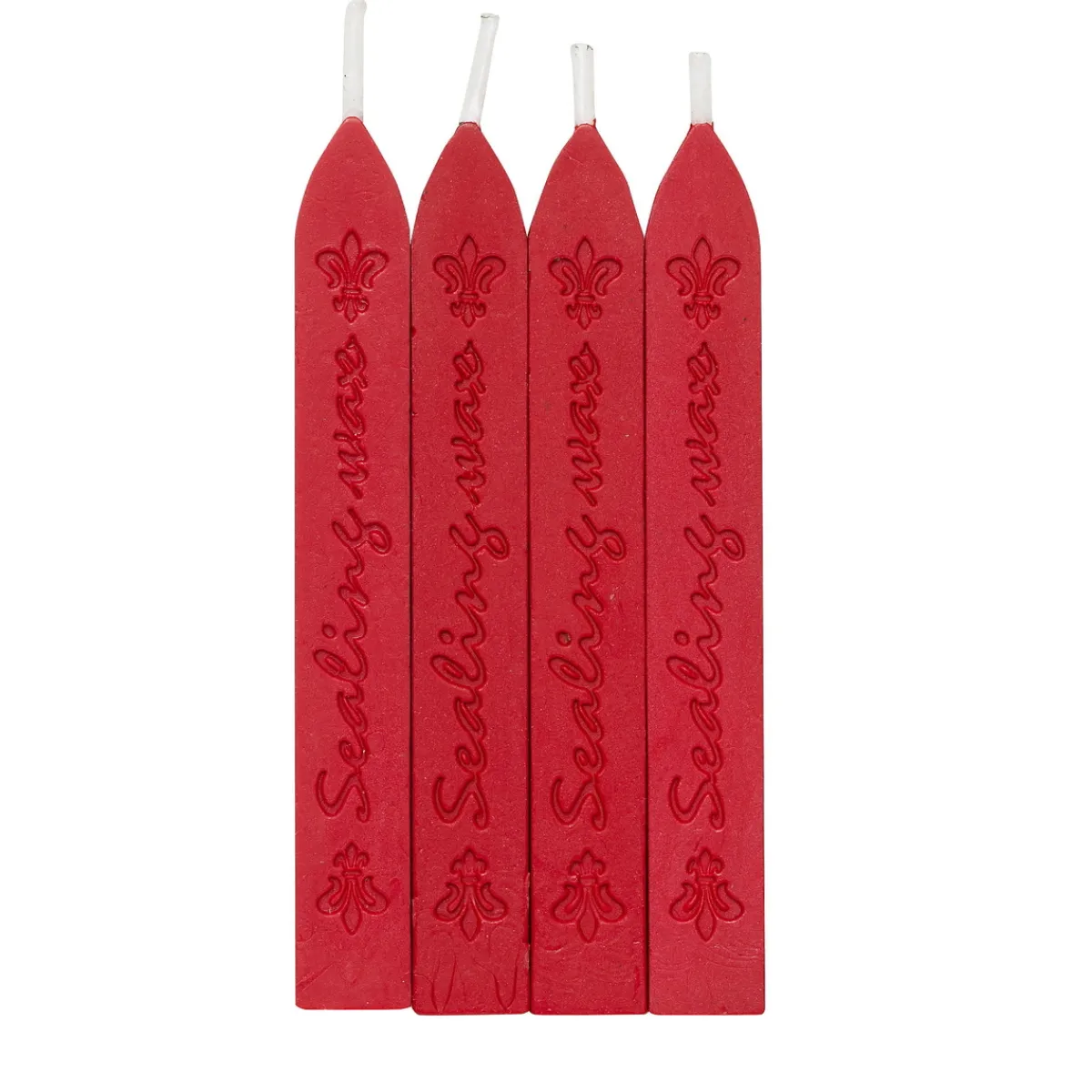 Panduro Hobby Lackstänger julröd 4-pack, lackstång till sigillvax / sigillack. Längd 9 cm | Lackstänger