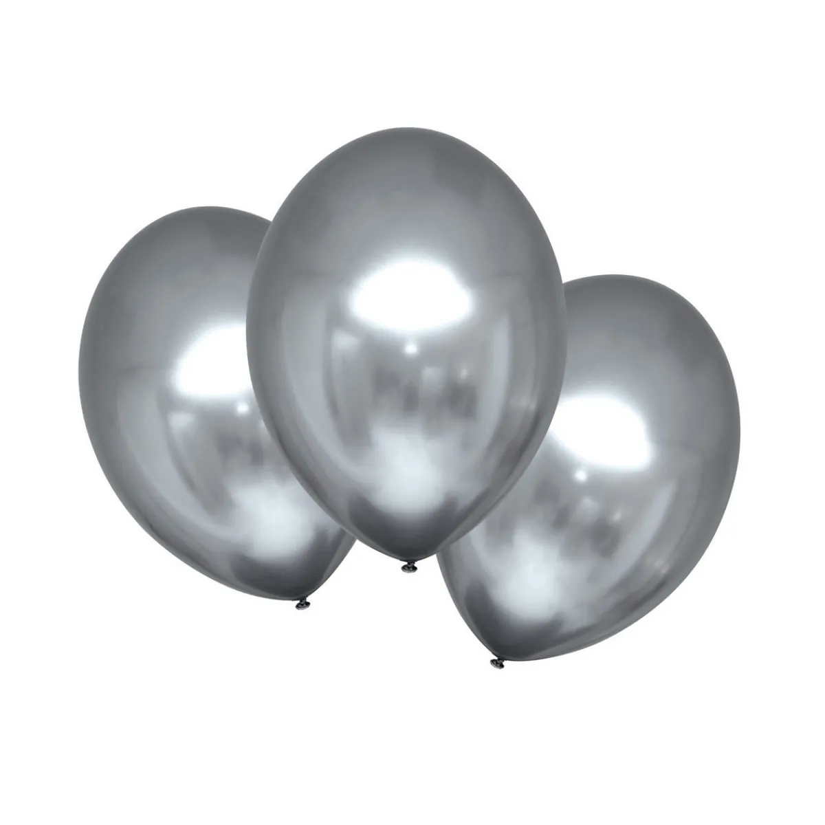 Amscan Latexballonger 6-pack Ø30 cm – krom- / metallicfärgade silver | Barn Ballonger
