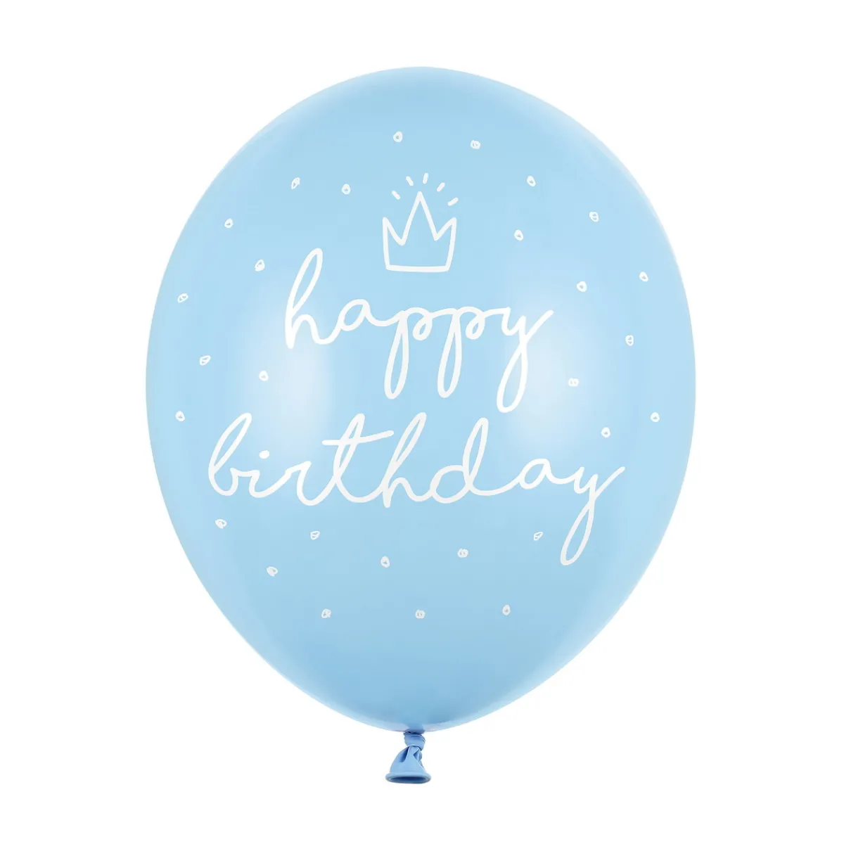 PartyDeco Latexballonger 6-pack Ø30 cm – ljusblåa med texten Happy birthday | Barn Ballonger