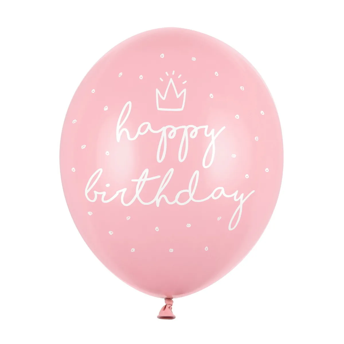 Barn PartyDeco Latexballonger 6-pack Ø30 cm – rosa med texten Happy birthday