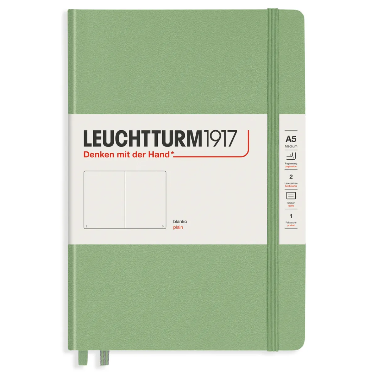 LEUCHTTURM1917 Notebook A5 Plain Sage – Hardcover