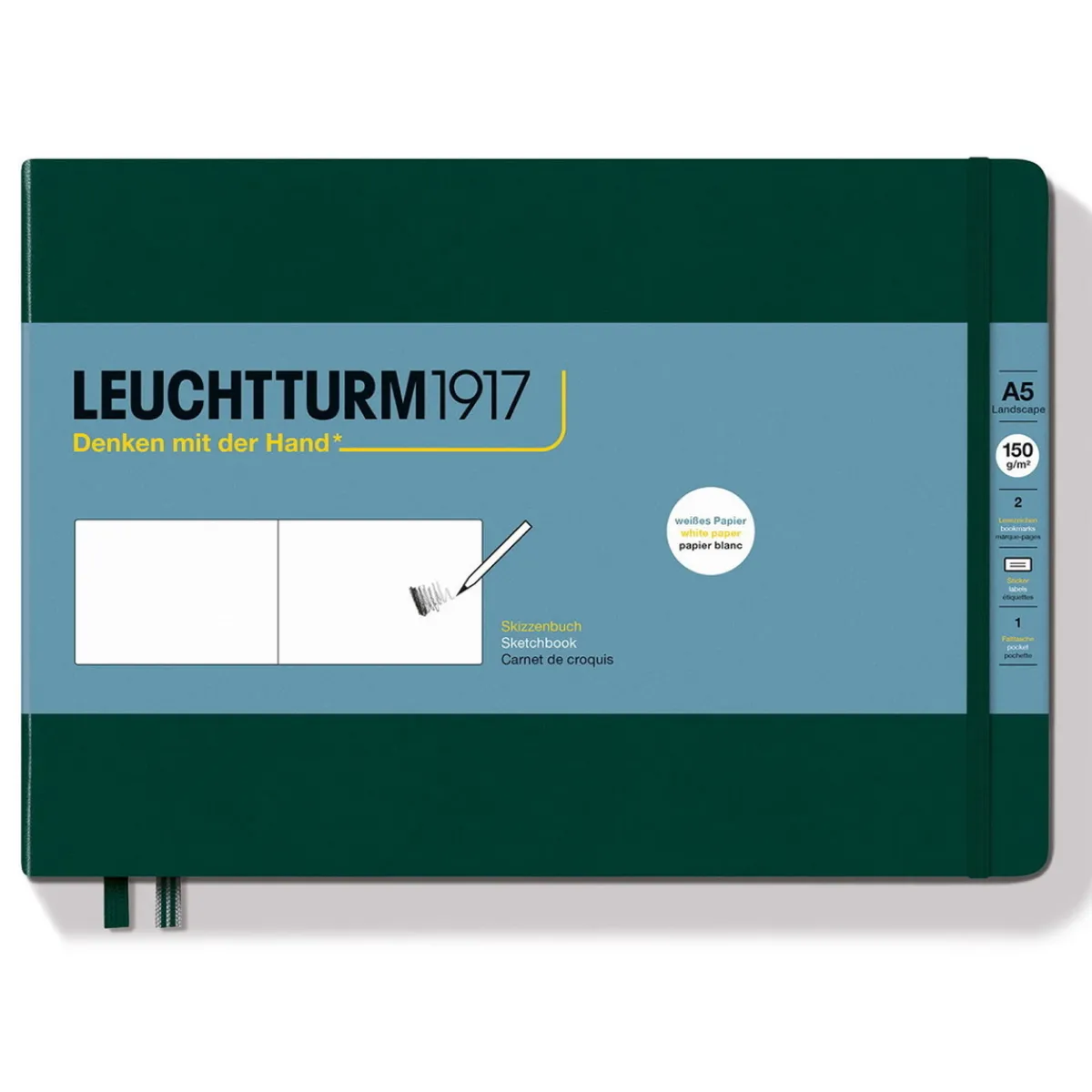 LEUCHTTURM1917 Sketchbook A5 Landscape Forest Green | Skissböcker
