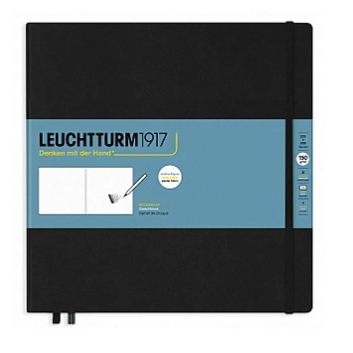 LEUCHTTURM1917 Sketchbook 225×225 mm Black | Skissböcker