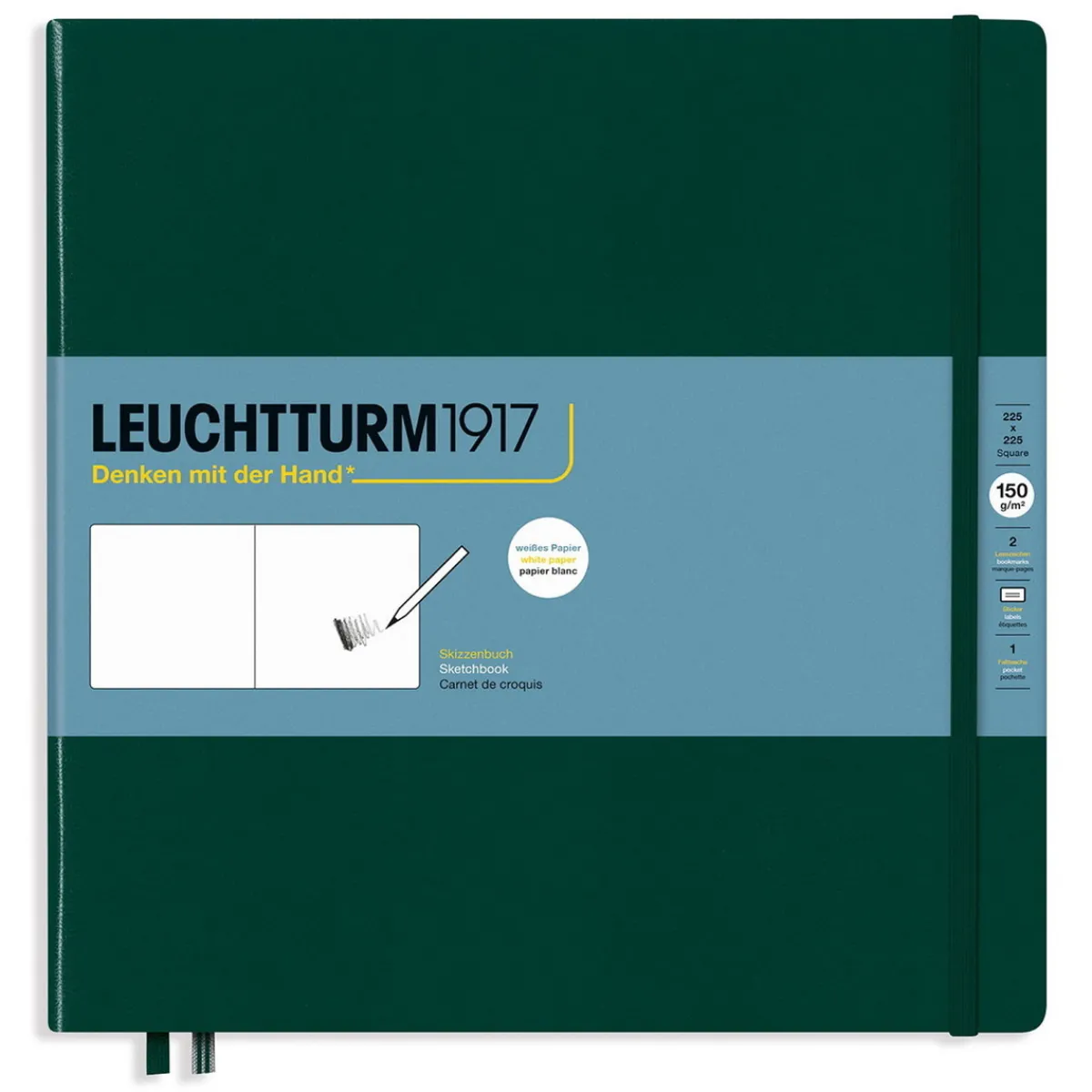 LEUCHTTURM1917 Sketchbook 225×225 mm Forest Green