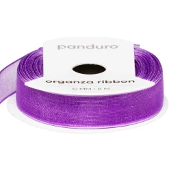 Panduro Hobby Lila organzaband – 12 mm brett och 8 meter långt | Organzaband