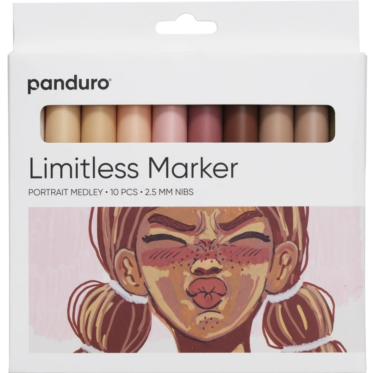 Panduro Limitless Limitless Markers Portrait Medley Set 10 – akrylmarkers i porträttfärger
