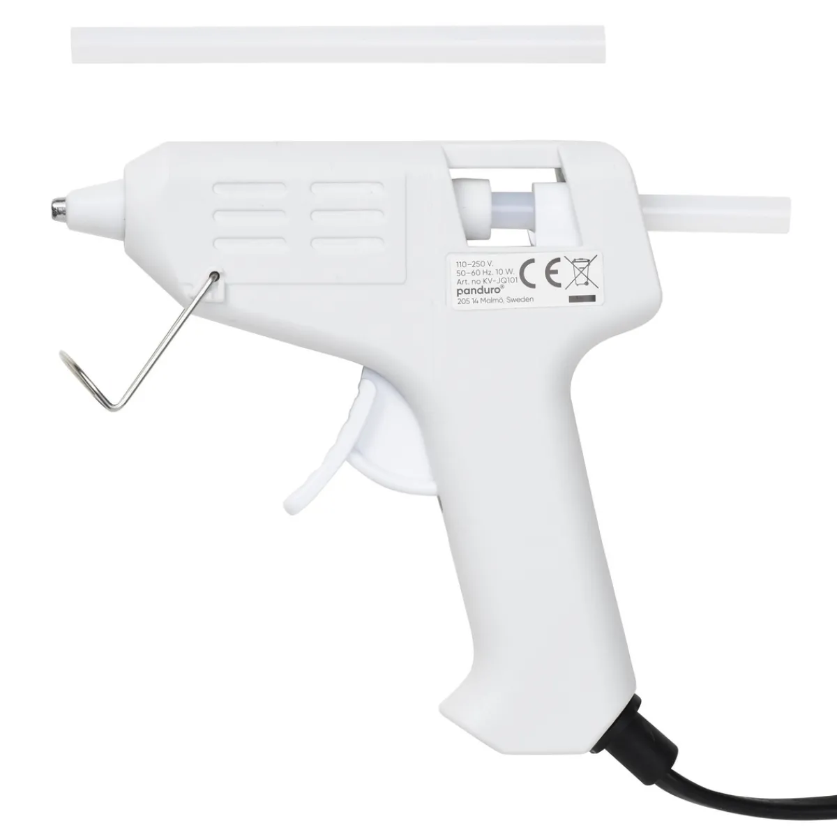Panduro Hobby Limpistol Mini 7 mm vit, 10W, 175 cm sladdlängd. 2 limstavar medföljer