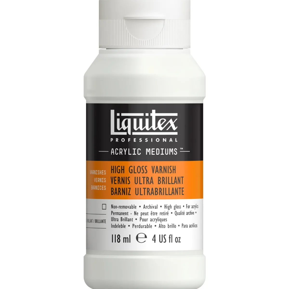 Liquitex High Gloss Varnish 118 ml, skyddande högblank fernissa för akrylmålningar | Målarmedier