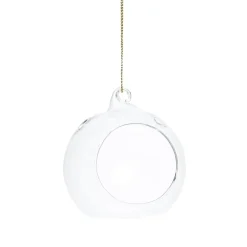 Panduro Hobby Ljusgrottor, öppna julgranskulor av glas, 4st. Ø8 cm med Ø5 cm öppning | Julgranskulor