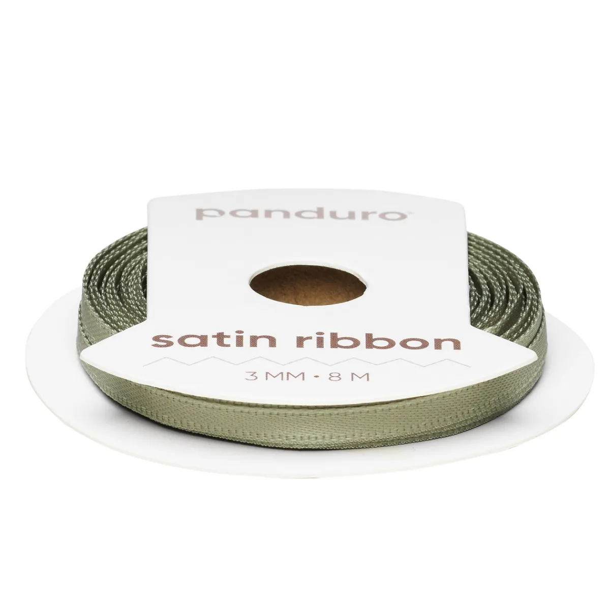 Panduro Hobby Ljust khakifärgat satiband – 3 mm brett och 8 meter långt | Satinband
