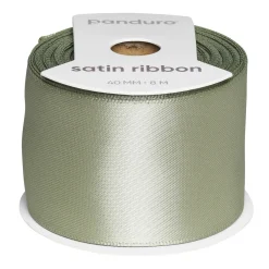 Panduro Hobby Ljust khakifärgat satinband – 40 mm brett och 8 meter långt