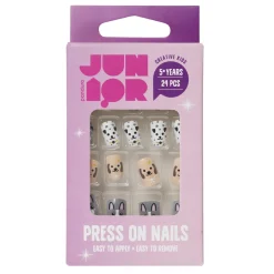 Panduro Hobby Lösnaglar barn press on 24 st. självhäftande med söta hundmotiv | Barn Ansikts- Och Nageldekor