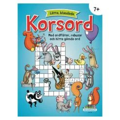 Kärnan Lätta blandade korsord, rebusar och ordflätor, 24 sidor | Barn Målar- & Pysselböcker