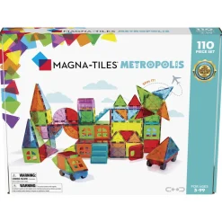 Barn MagnaTiles Magna-tiles Metropolis 110 st – innovativa, färgglada och transparenta byggklossar med inbyggda magneter