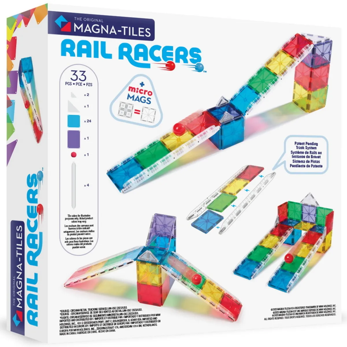 Barn MagnaTiles Magna-Tiles Rail Racers 33 st – bygg roliga och utmanande kulbanor!