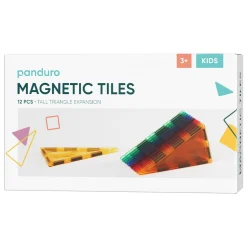 Barn Panduro Hobby Magnetic Tiles Expansion, 12 avlånga triangelformade magnetiska brickor