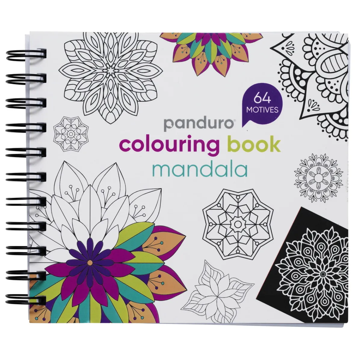 Panduro Hobby Mandala målarbok – 15×15 cm, 64 enkelsidigt tryckta ark, 120 g/m² | Målarböcker För Vuxna