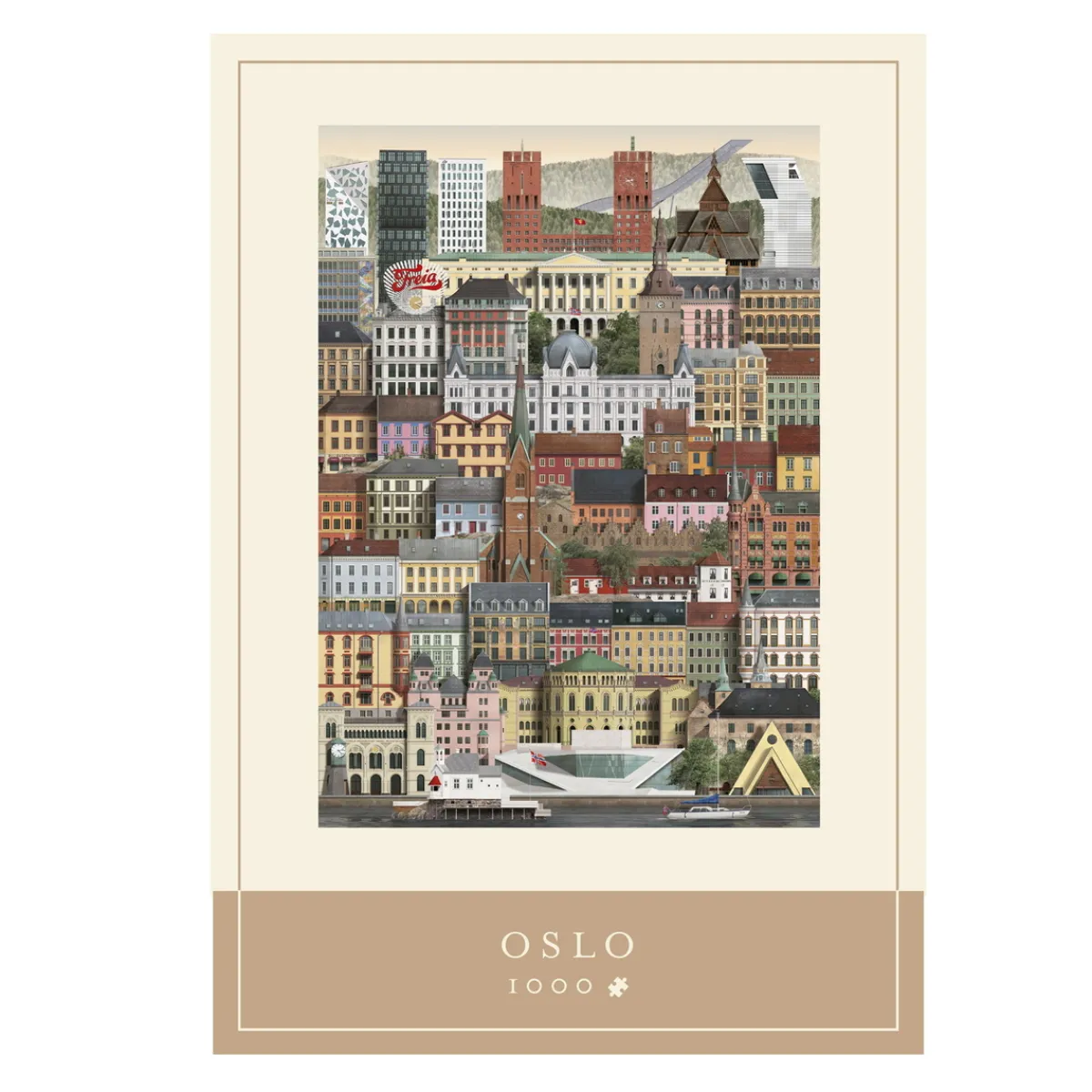Barn Martin Schwartz pussel Oslo stadsmotiv. 1000 bitar, 50×70 cm
